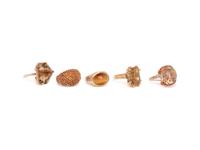 COLLECTION OF YELLOW GOLD AND GEMSTONE RINGS