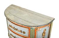 A North Italian Polychrome Painted Demilune Commode