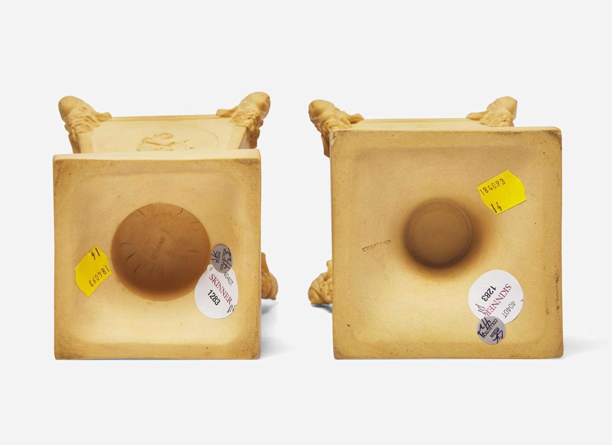 A Pair of Turner & Co. Caneware Bough Pots and Covers, UK, circa 1800