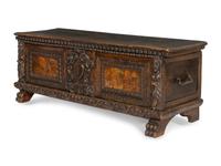 An Italian Baroque Carved Walnut Cassone