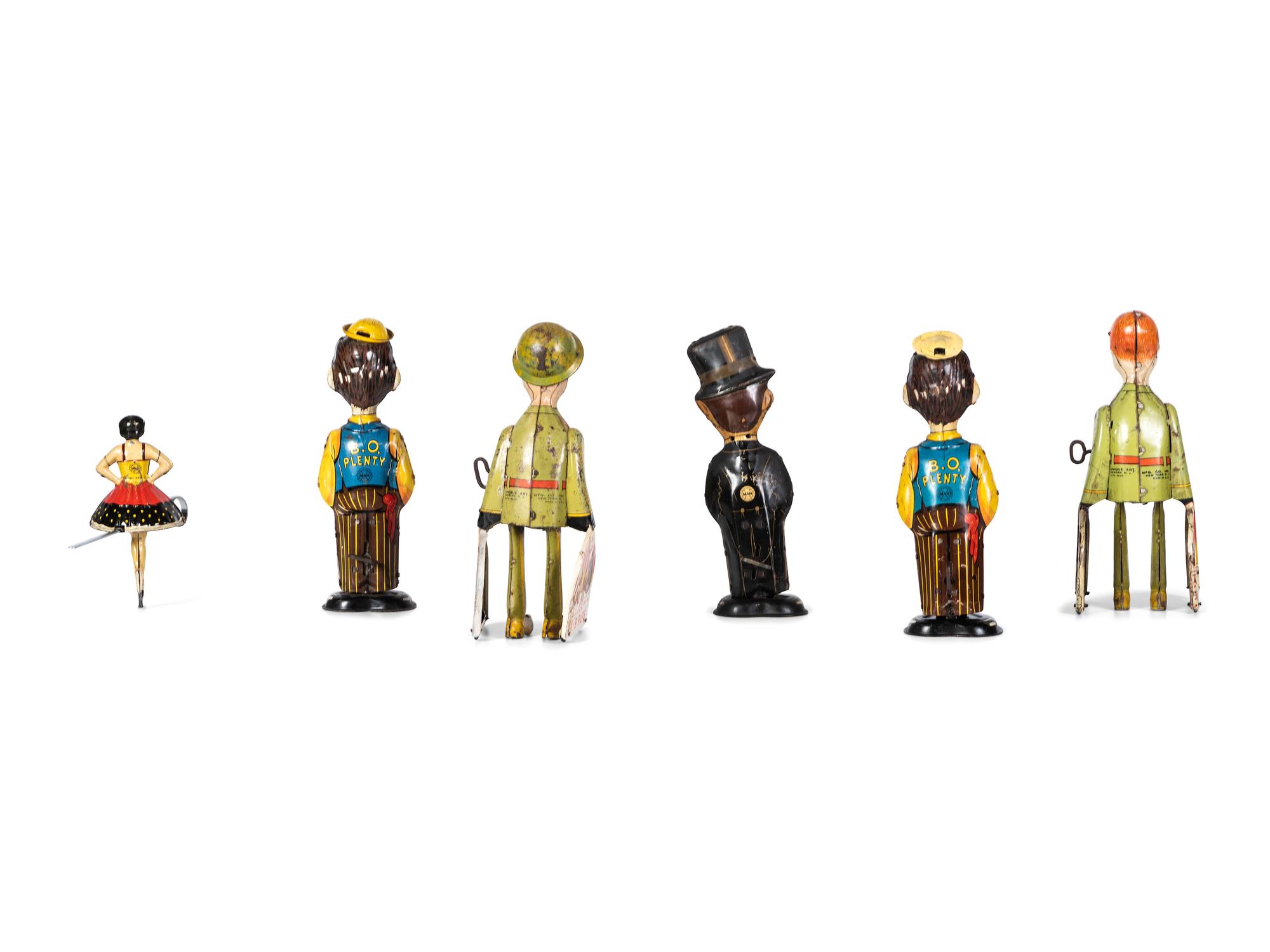 Five Tin Lithograph Figural Windup Toys