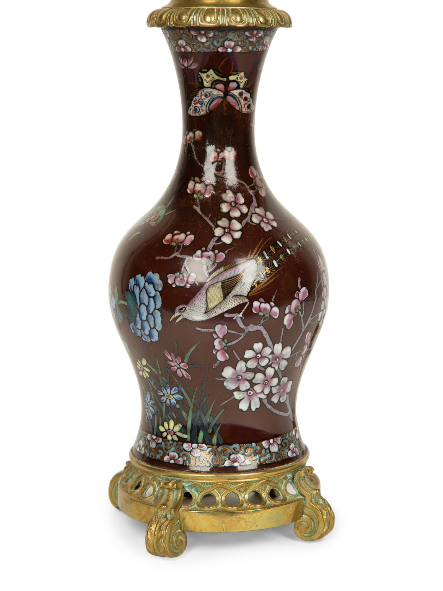 A French Gilt Bronze Mounted Porcelain Vase Fitted as a Lamp