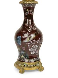 A French Gilt Bronze Mounted Porcelain Vase Fitted as a Lamp