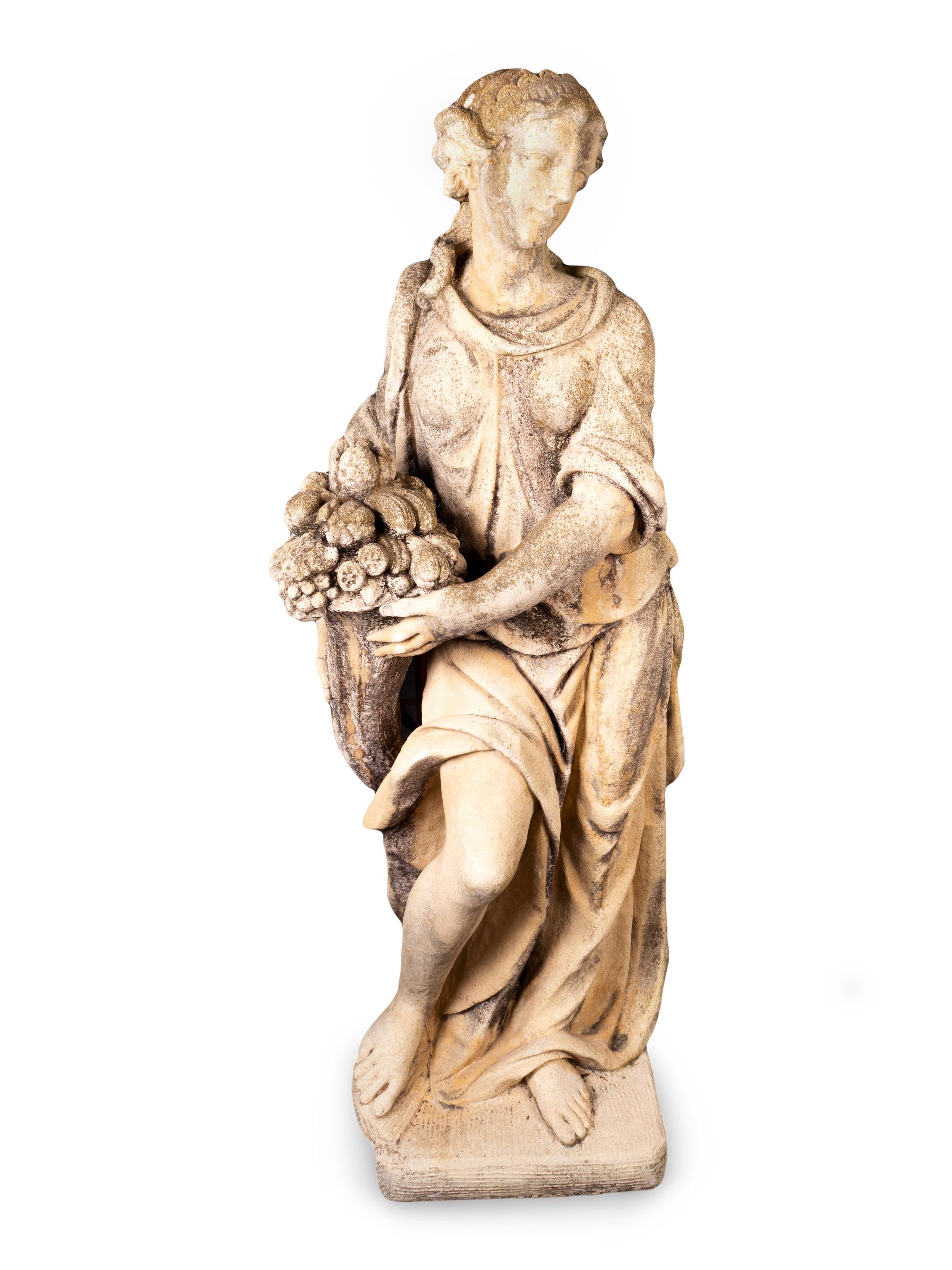 A Cast Stone Figure of Female in Classical Dress — 20TH CENTURY