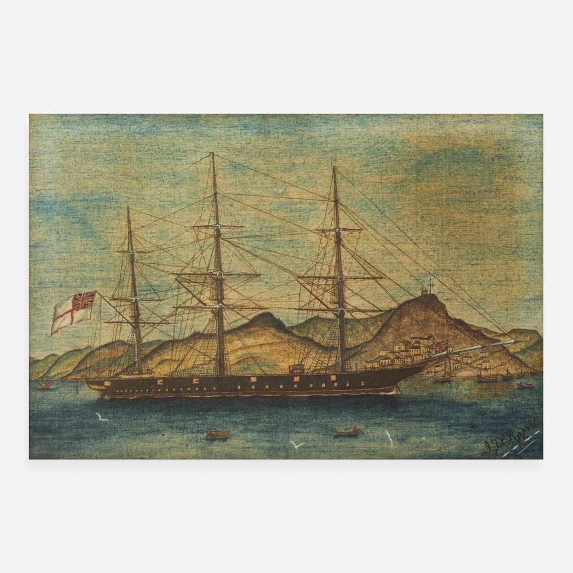 Anglo-American School 19th century Portrait of a British Ship