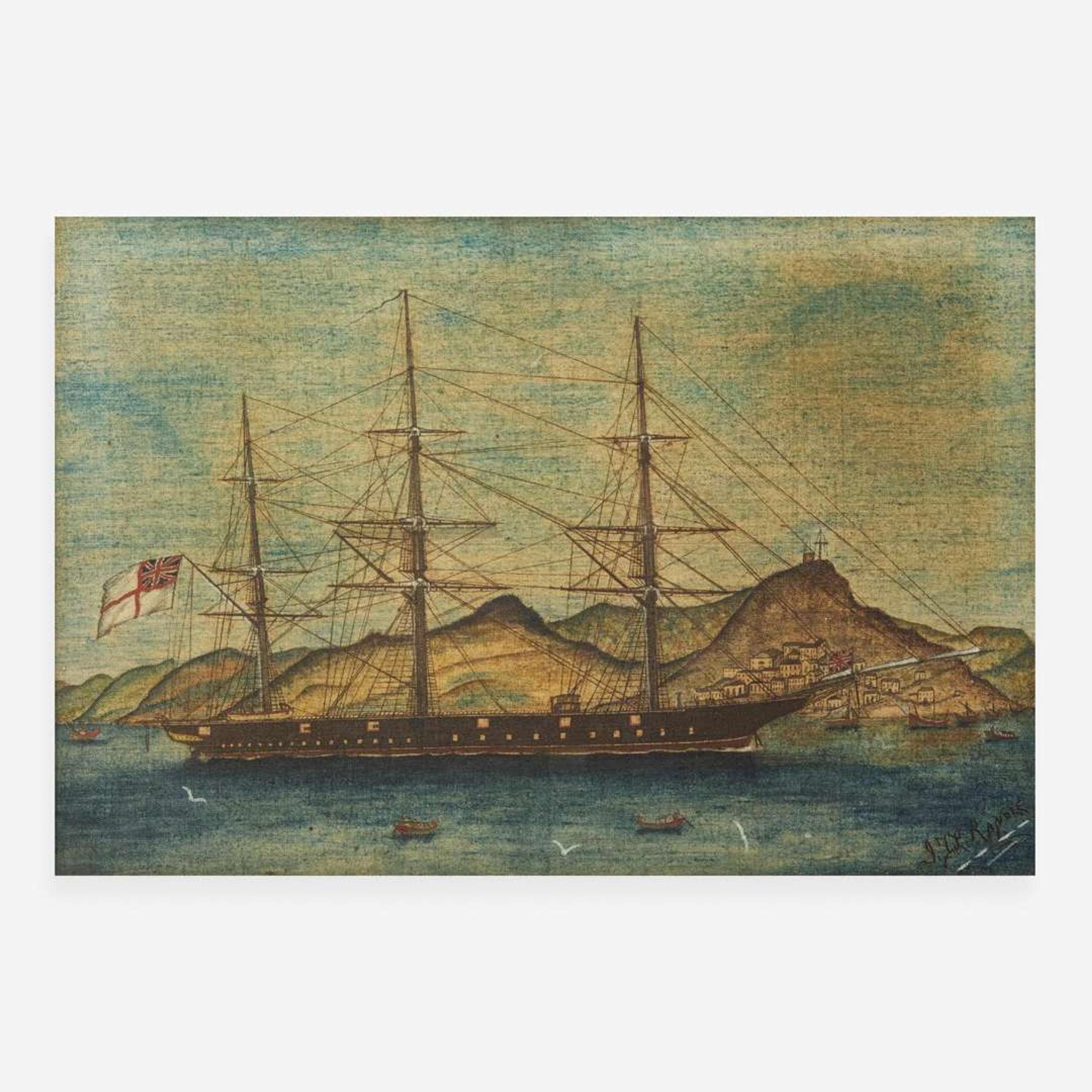 Anglo-American School 19th century Portrait of a British Ship