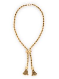 HAMMERMAN BROTHERS, YELLOW GOLD LARIAT WITH TASSLES