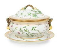 A Royal Copenhagen Flora Danica Large Porcelain Tureen and Underplate