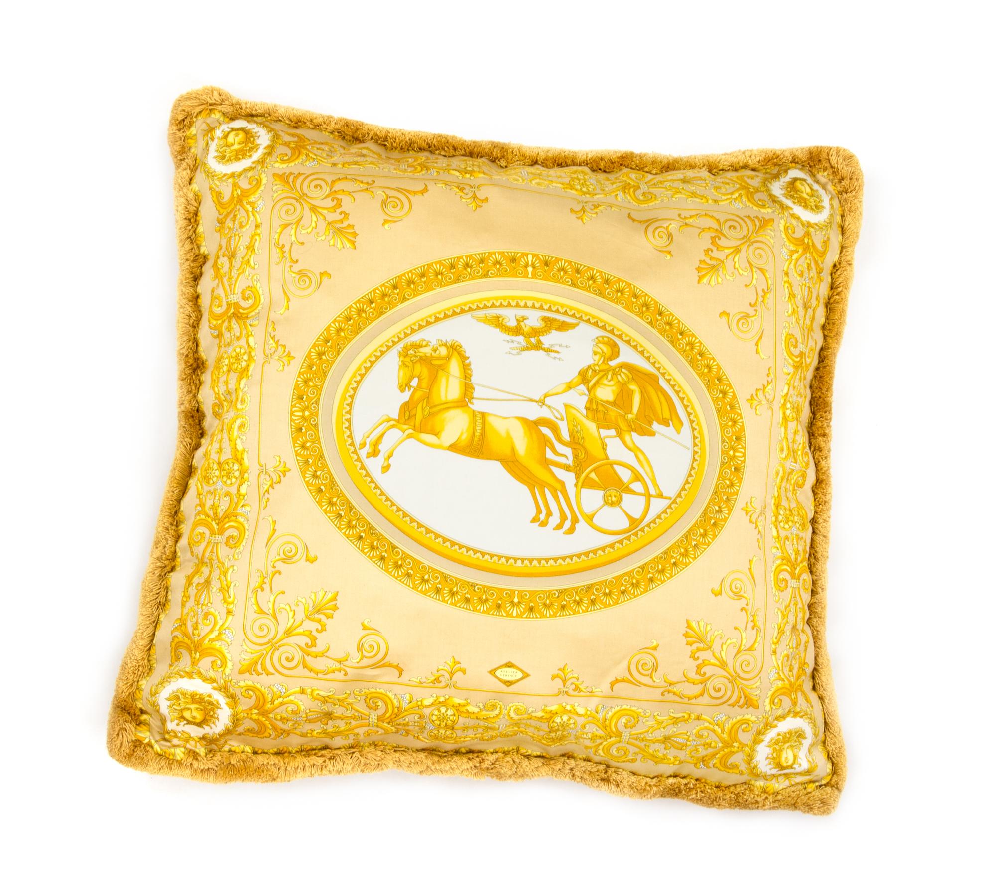A Gianni Versace Silk Pillow Cover, 25" x 25".