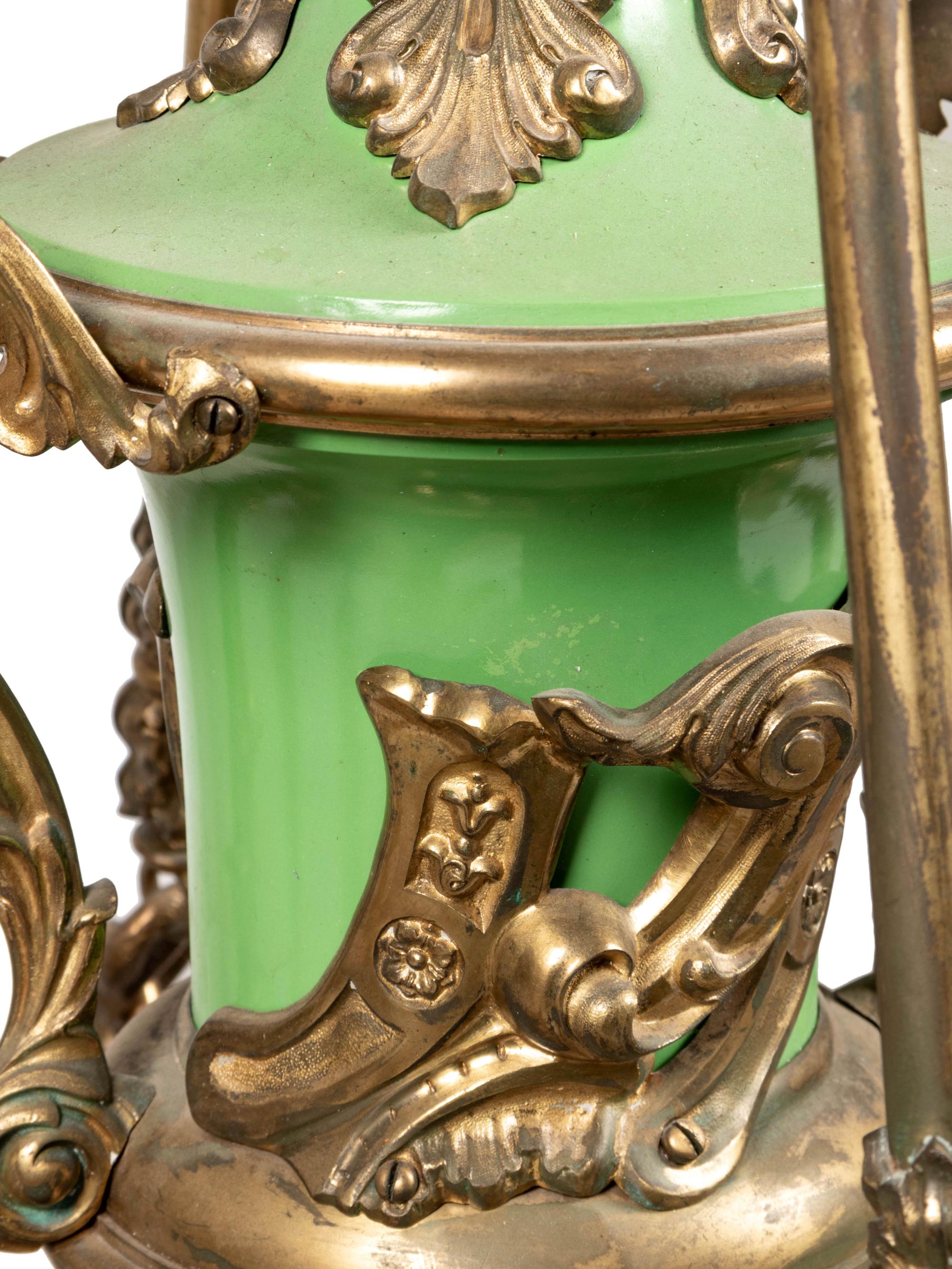 A Continental Gilt Bronze and Glass Chandelier
