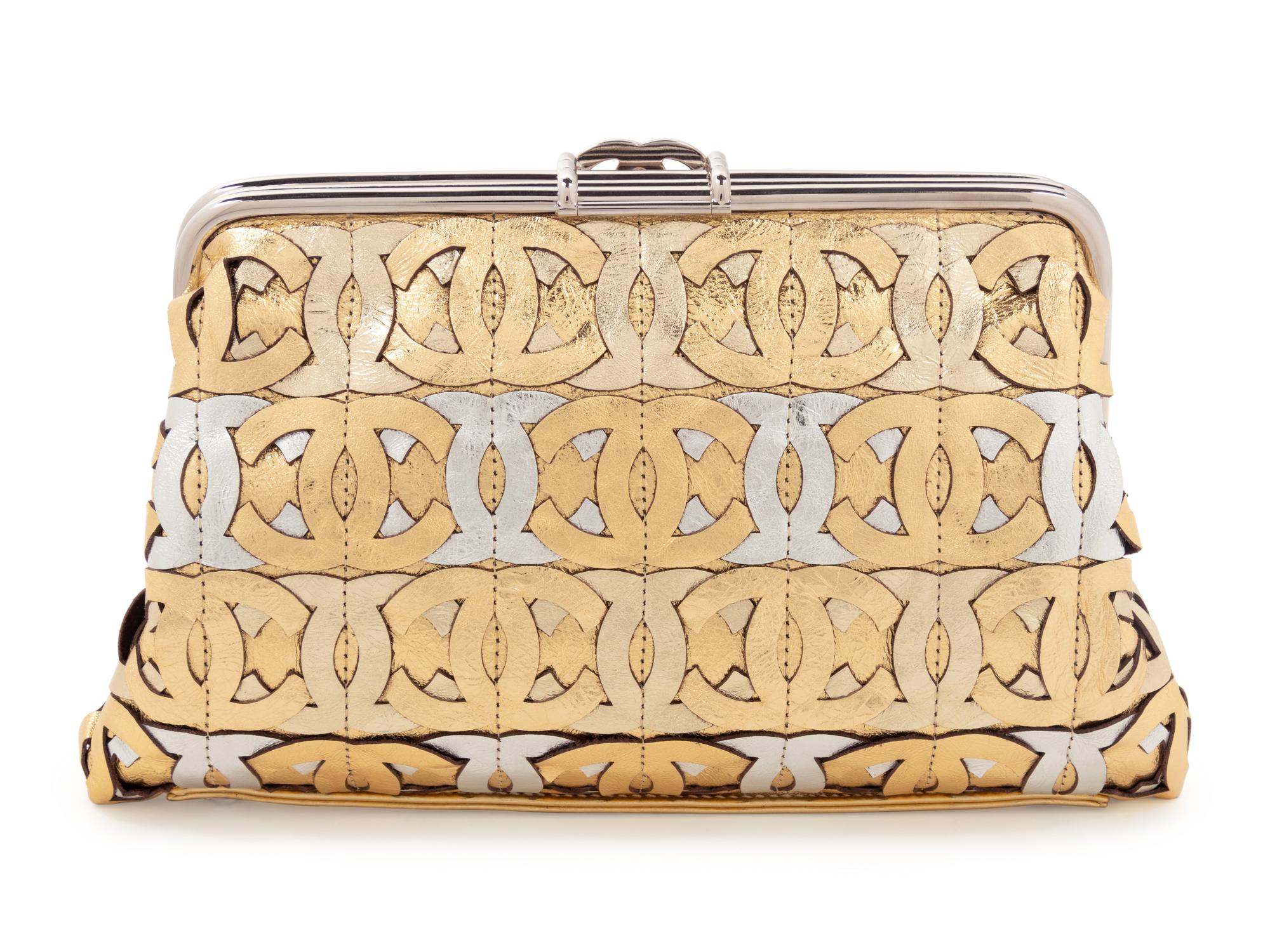 Chanel Die-Cut CC Metallic Leather Frame Clutch Bag, Spring 2008