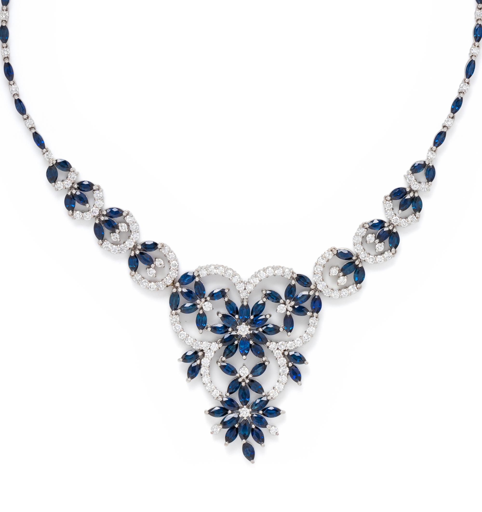 SAPPHIRE AND DIAMOND NECKLACE