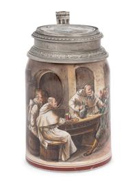 A Pewter Mounted Stoneware Stein, Lemp Brewing, St. Louis