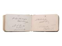 HAYES, Rutherford B. (1822-1893). Autograph book featuring signature of Hayes ("R.B. Hayes"), as President, and members of his cabinet and the 45th US Congress.