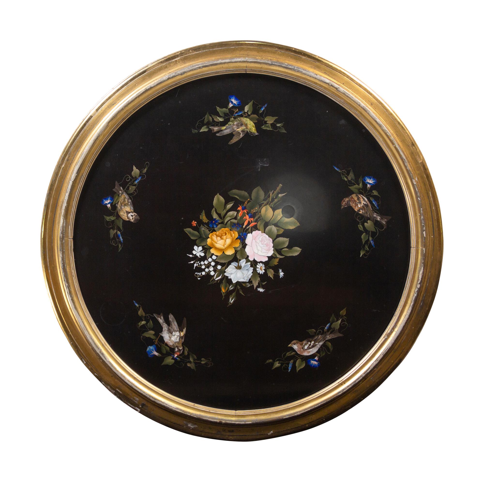 An Italian Giltwood Pietra Dura Center Table