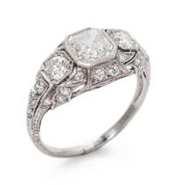 An Antique Platinum and Diamond Ring, A. H. Fetting,