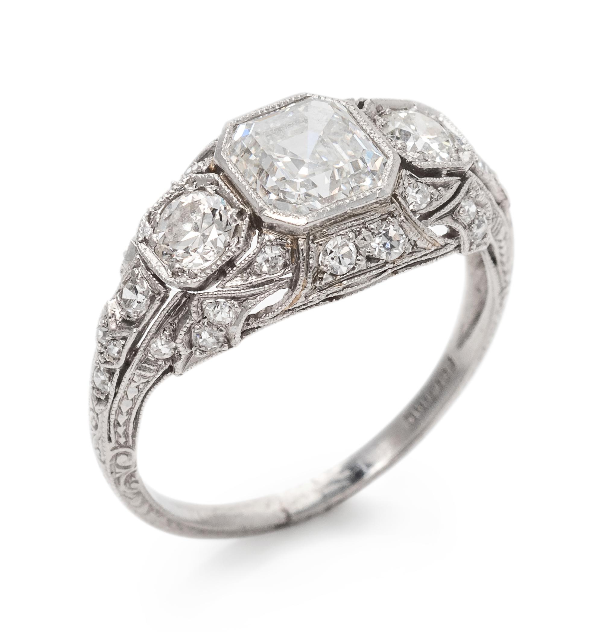 An Antique Platinum and Diamond Ring, A. H. Fetting,