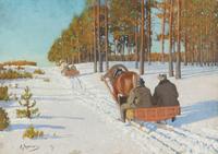 Andrei Afanasievich Jegorov, (Russian, 1878-1954), Winter Landscape