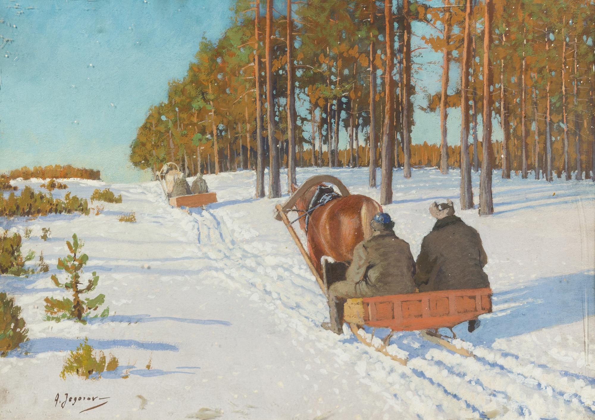 Andrei Afanasievich Jegorov, (Russian, 1878-1954), Winter Landscape