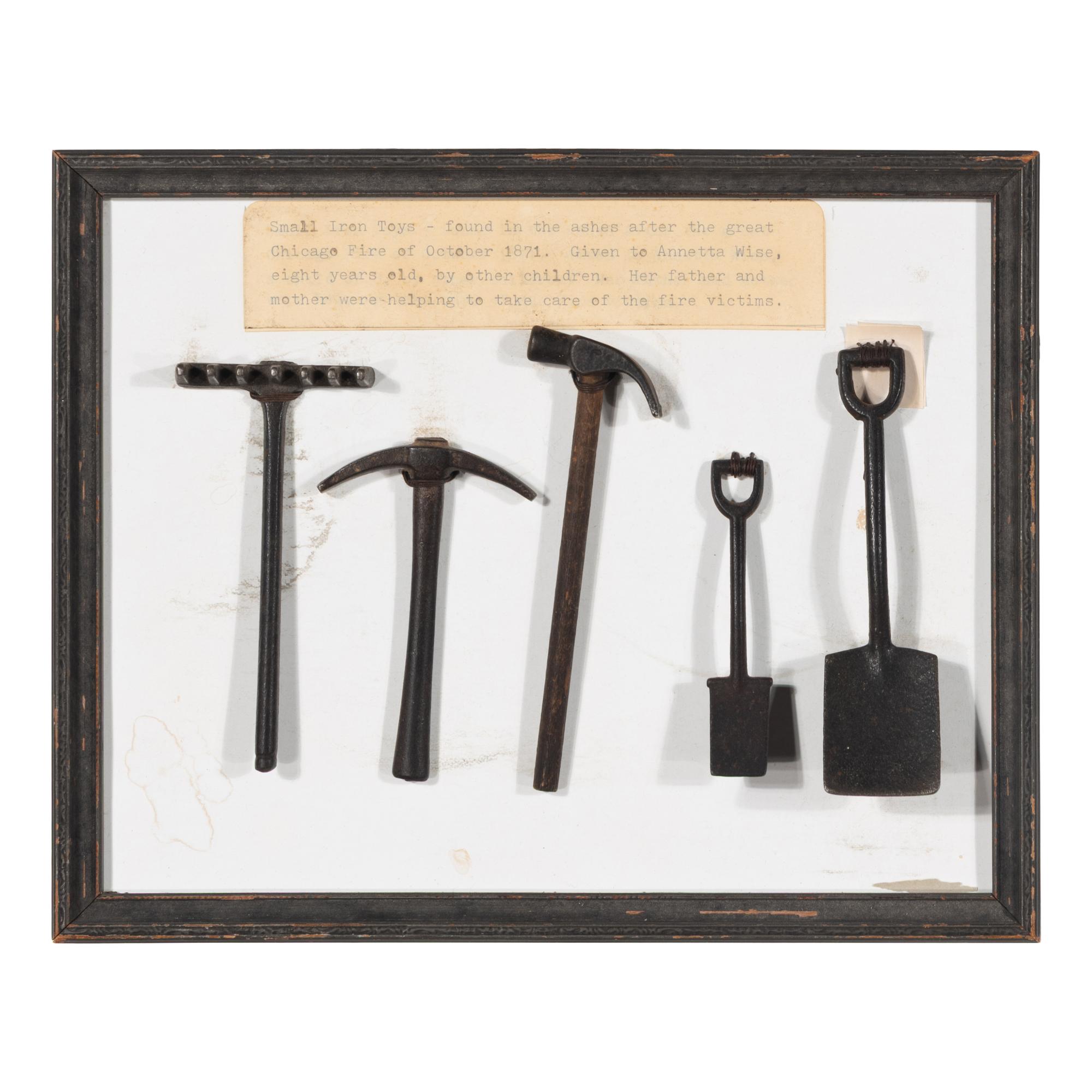 [Chicago Fire]. A group of artifacts salvaged from the wreckage of the Great Chicago Fire, comprising: