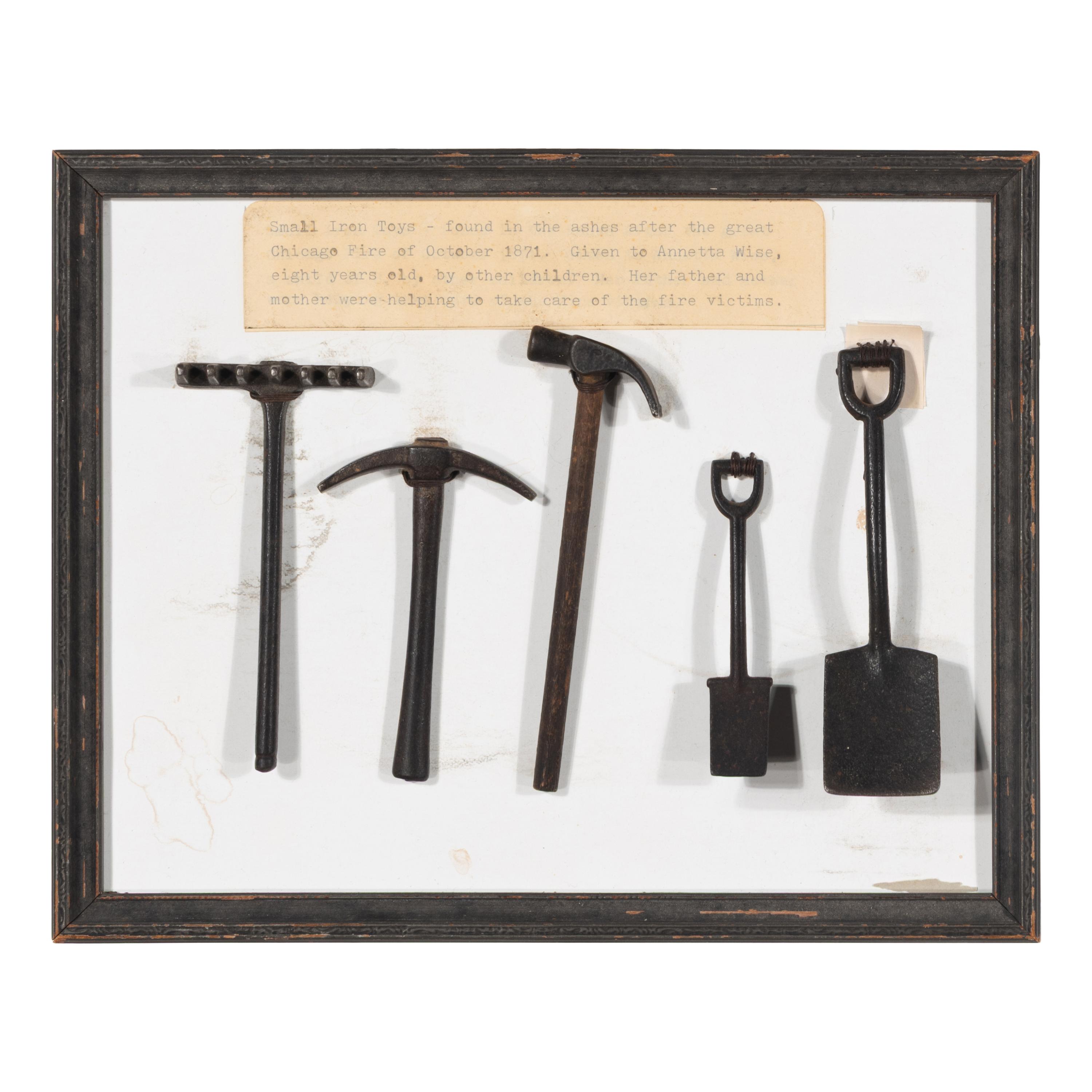 [Chicago Fire]. A group of artifacts salvaged from the wreckage of the Great Chicago Fire, comprising: