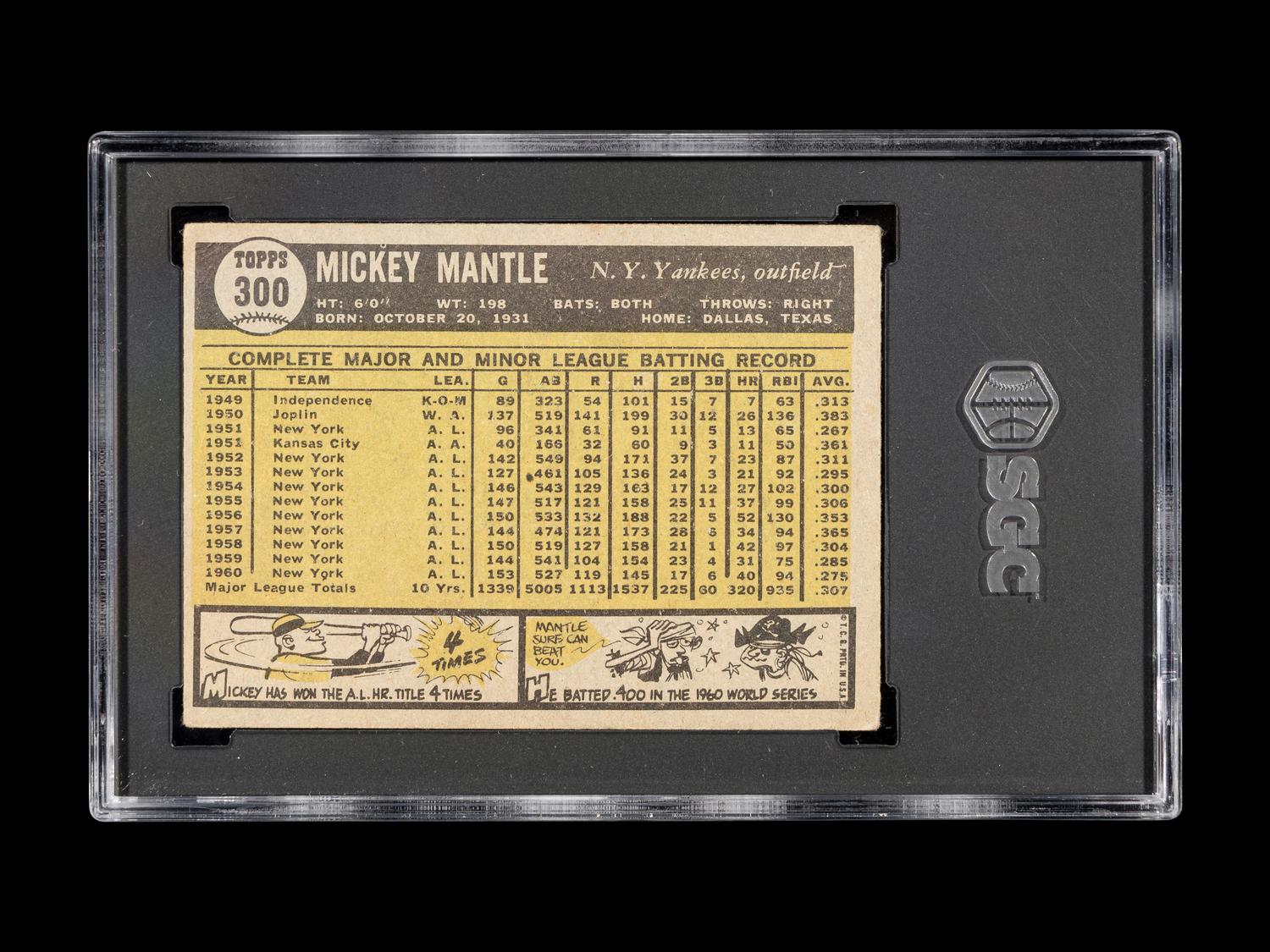 A Group of Three Graded 1961 Topps Mickey Mantle Baseball Cards
