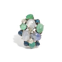 GEMSTONE AND DIAMOND RING