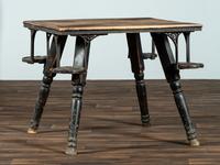 A Country Painted and Turned Iron-Mounted Saloon Poker Table