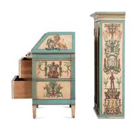 An Italian Painted Bureau Bookcase