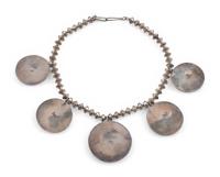 Navajo Silver and Turquoise Cluster Necklace