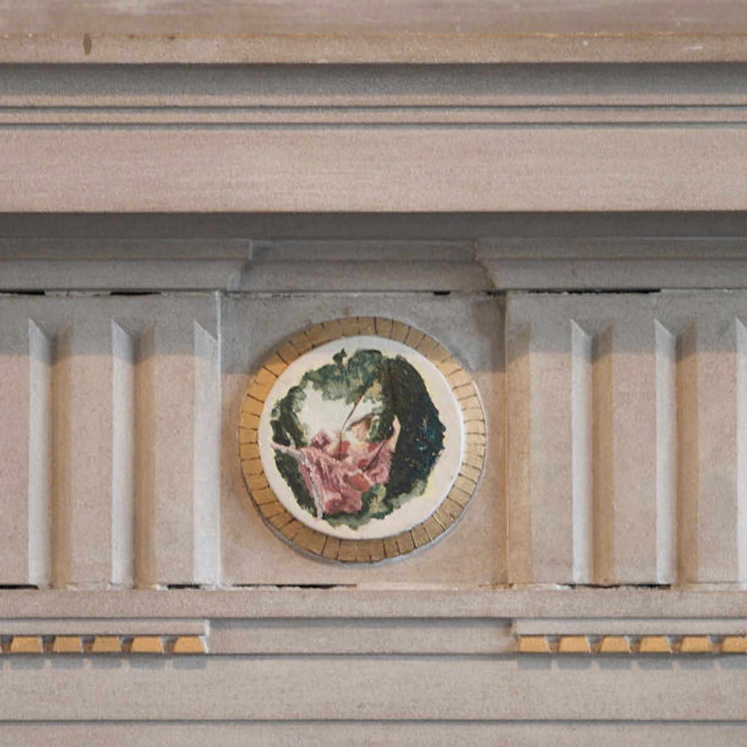 A Carved Limestone Fireplace Surround/Mantel 96" W x 32" D x 78" H — United States, 20th Century