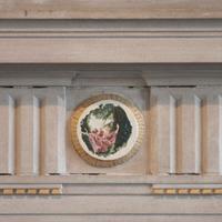 A Carved Limestone Fireplace Surround/Mantel 96" W x 32" D x 78" H — United States, 20th Century