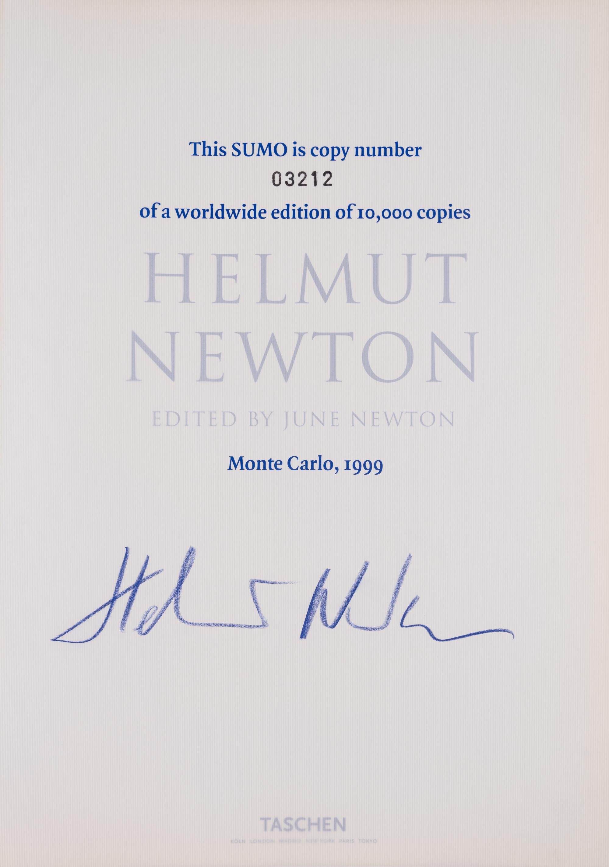 Helmut Newton SUMO , Taschen, London, 1999 (400 duotone reproductions of photographs selected and edited by June Newton, together with original chrome stand designed by Philippe Starck)