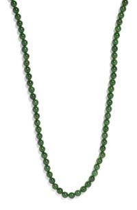 A Single Strand Nephrite Jade Bead Necklace,