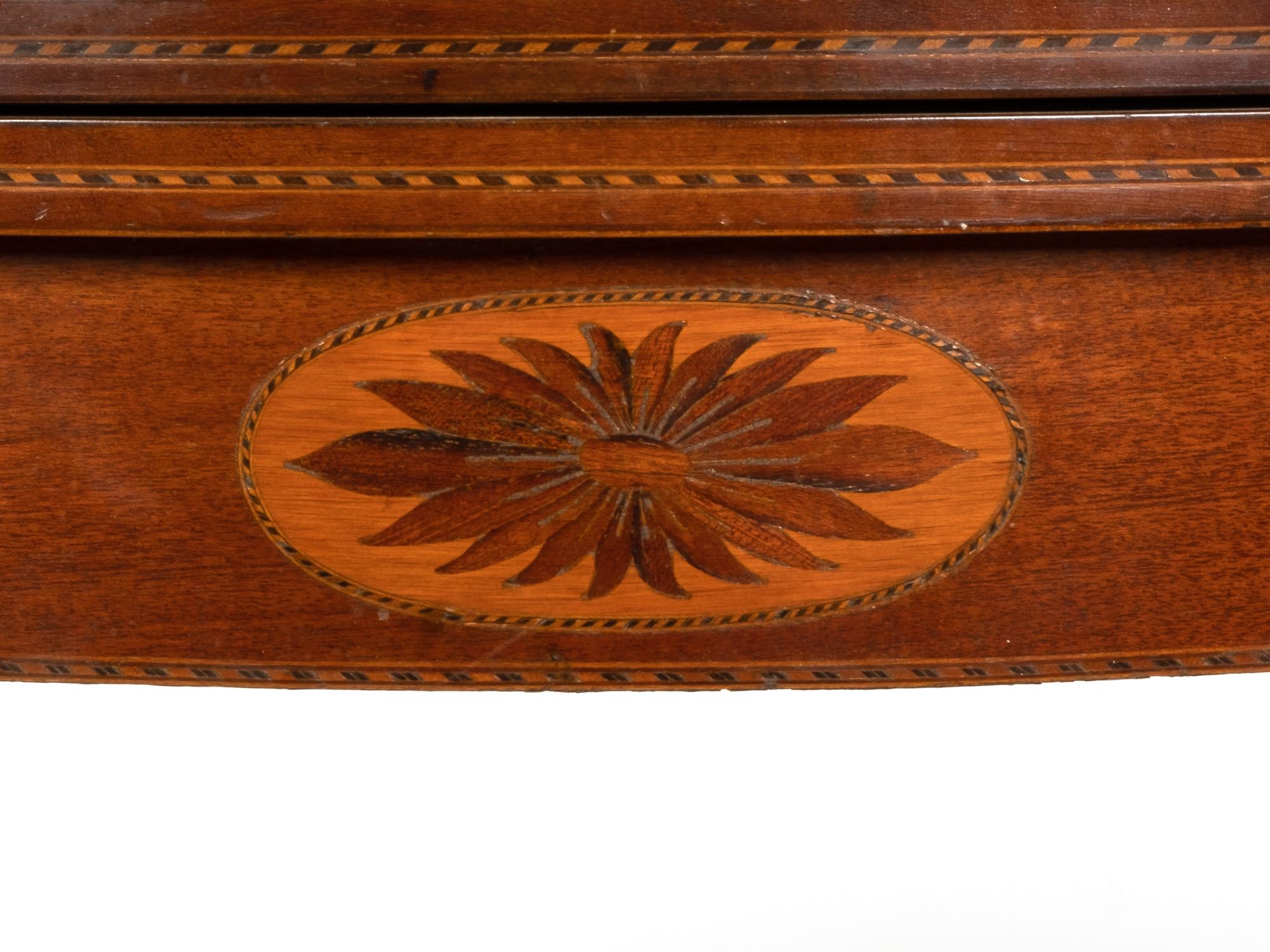 A Federal Style Mahogany and Marquetry Inlaid Game Table