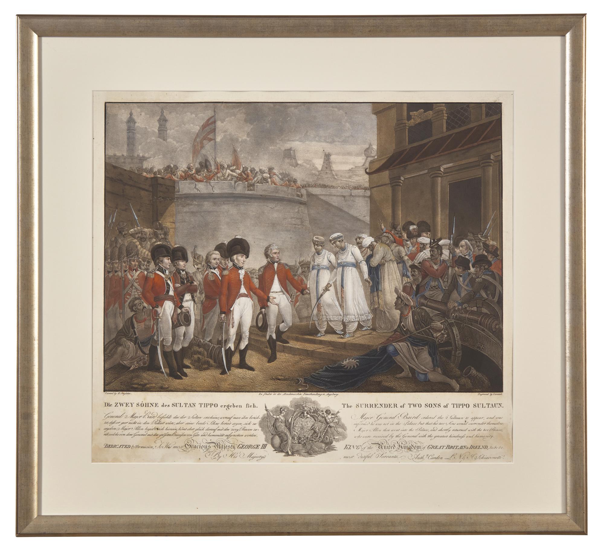 [British Isles] Cardon, Anth(ony)., and L. Schiavonetti. The Assault and Taking of Seringapatam and The Surrender of Two Sons of Tippo Sultaun