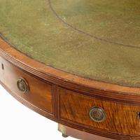 A Regency mahogany and satinwood drum center table circa 1810