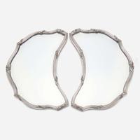 A pair of French silverplated and mirrored surtout de table Georges Boin and Emile Taburet, Boin-Taburet, Paris, 1873-1901