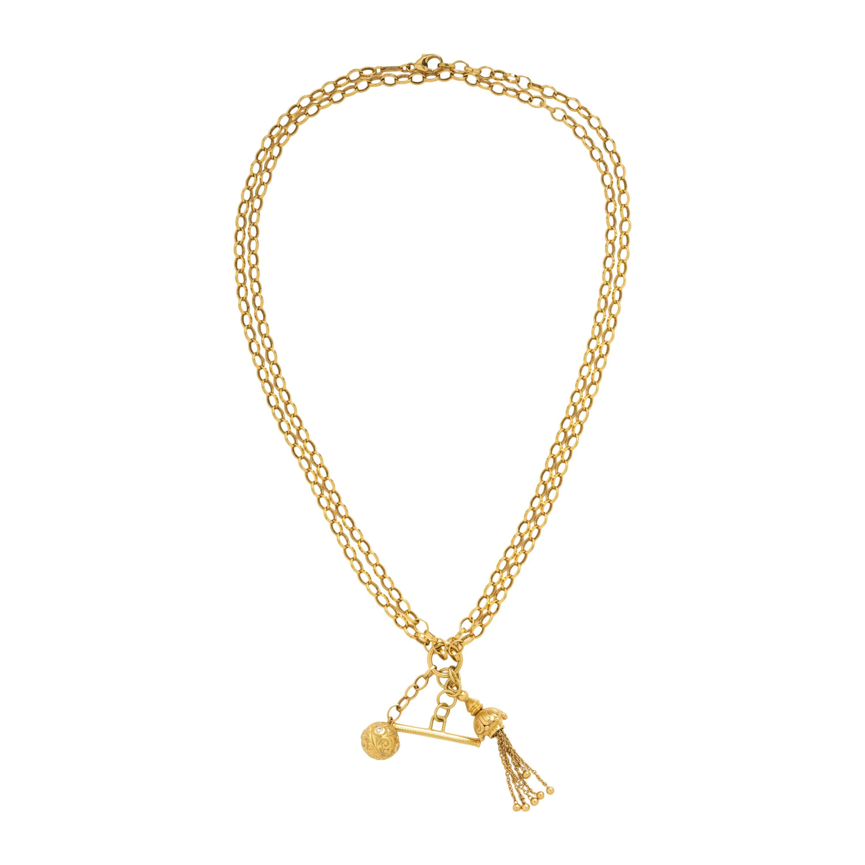 Monica Rich Kosann, Yellow Gold and Diamond Necklace