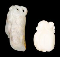 Seven Small Chinese Hardstone and Jade Carvings