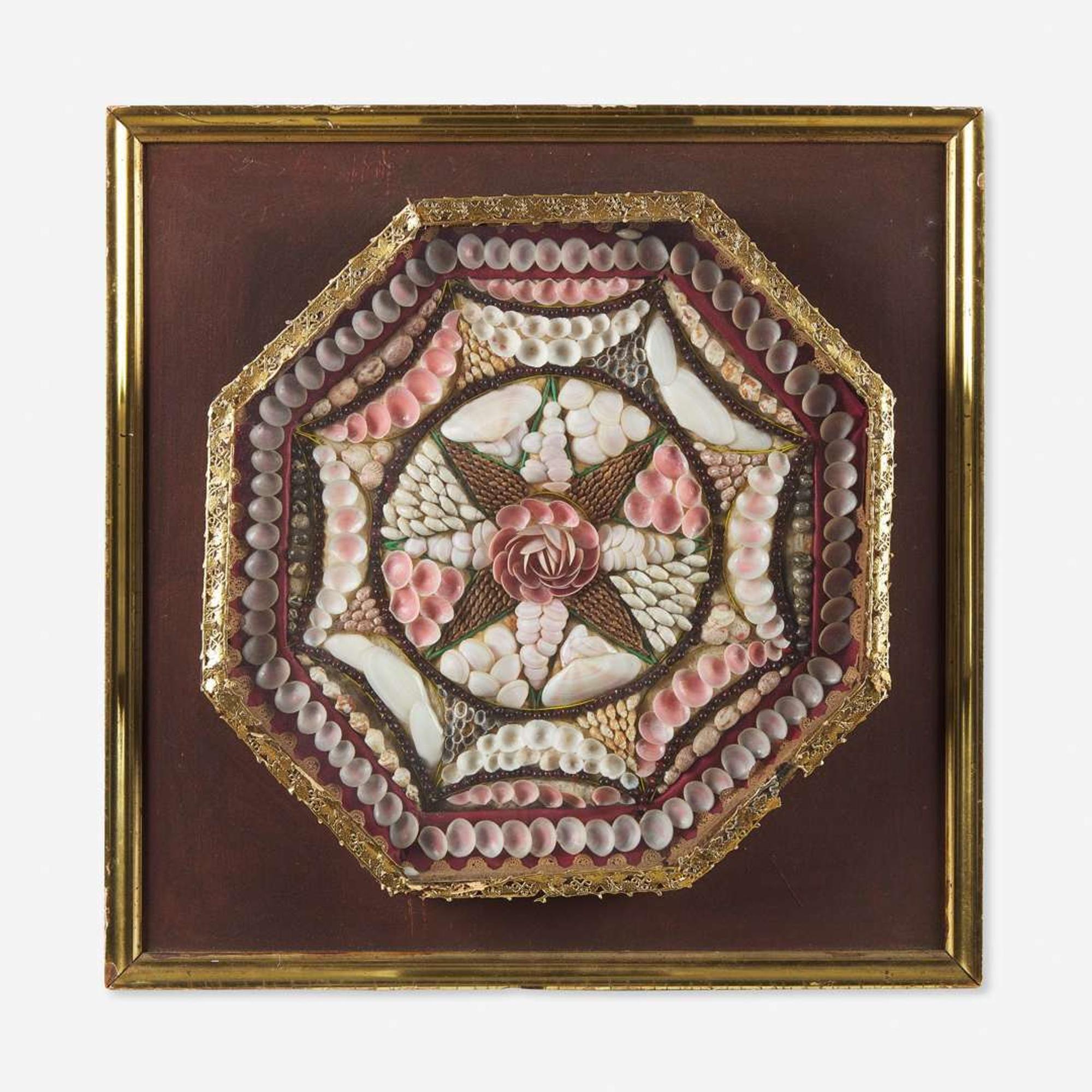 A pair of sailor's shellwork valentines Barbados, late 19th century