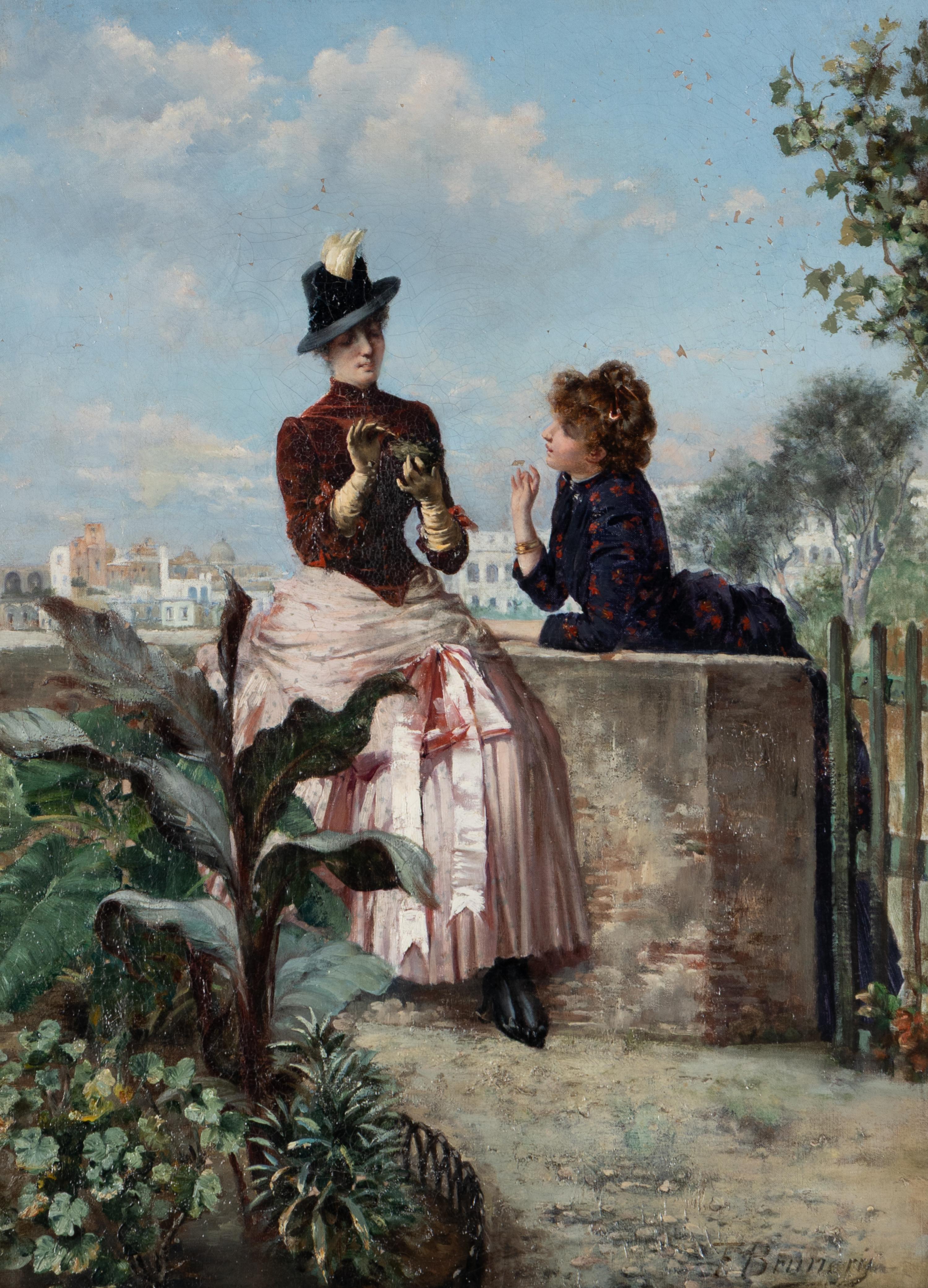 François Brunery (Italian, 1849-1926) — Feeding the Birds , c. 1890