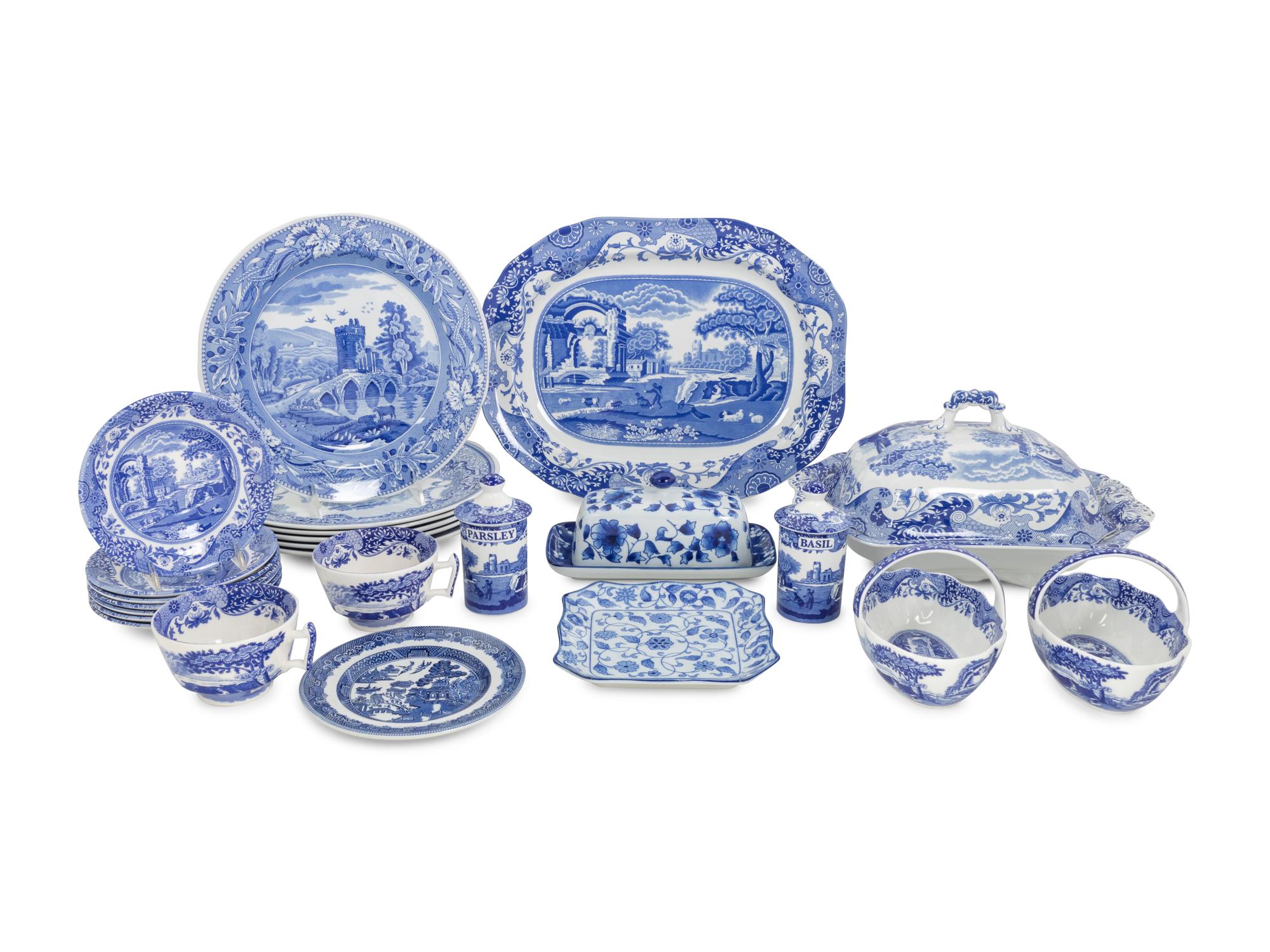 A Collection of Spode and Other English Blue and White Transfer Wares