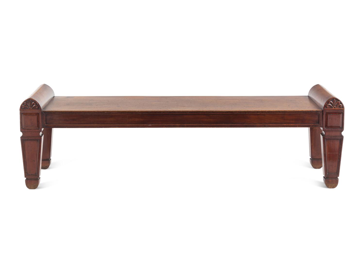 A George IV Mahogany Hall Bench