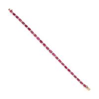 SYNTHETIC RUBY AND DIAMOND BRACELET