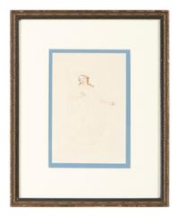 Six Figural Pinprick and Watercolor Pictures
