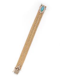 YELLOW GOLD, OPAL AND DIAMOND BRACELET