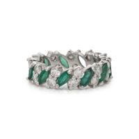 EMERALD AND DIAMOND ETERNITY BAND