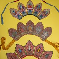Four Chinese and Sino-Tibetan Five-Pointed Ritual Diadems, Wufoguan , 19th Century — 清晚期 五佛冠四種