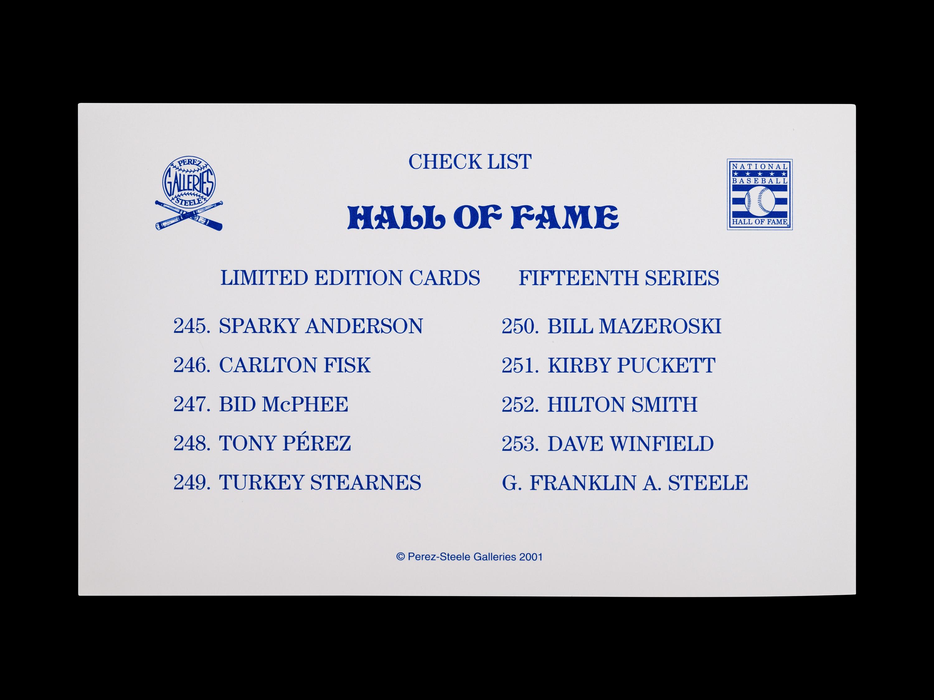 A Complete Run of 1980-2002 Series One Through Fifteen Perez-Steele Baseball Hall of Fame Post Cards